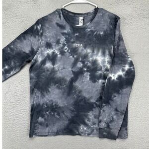 Zyia Active Mens Crewneck Sweatshirt XL Grey Tie-Dye Pullover Long Sleeve NEW